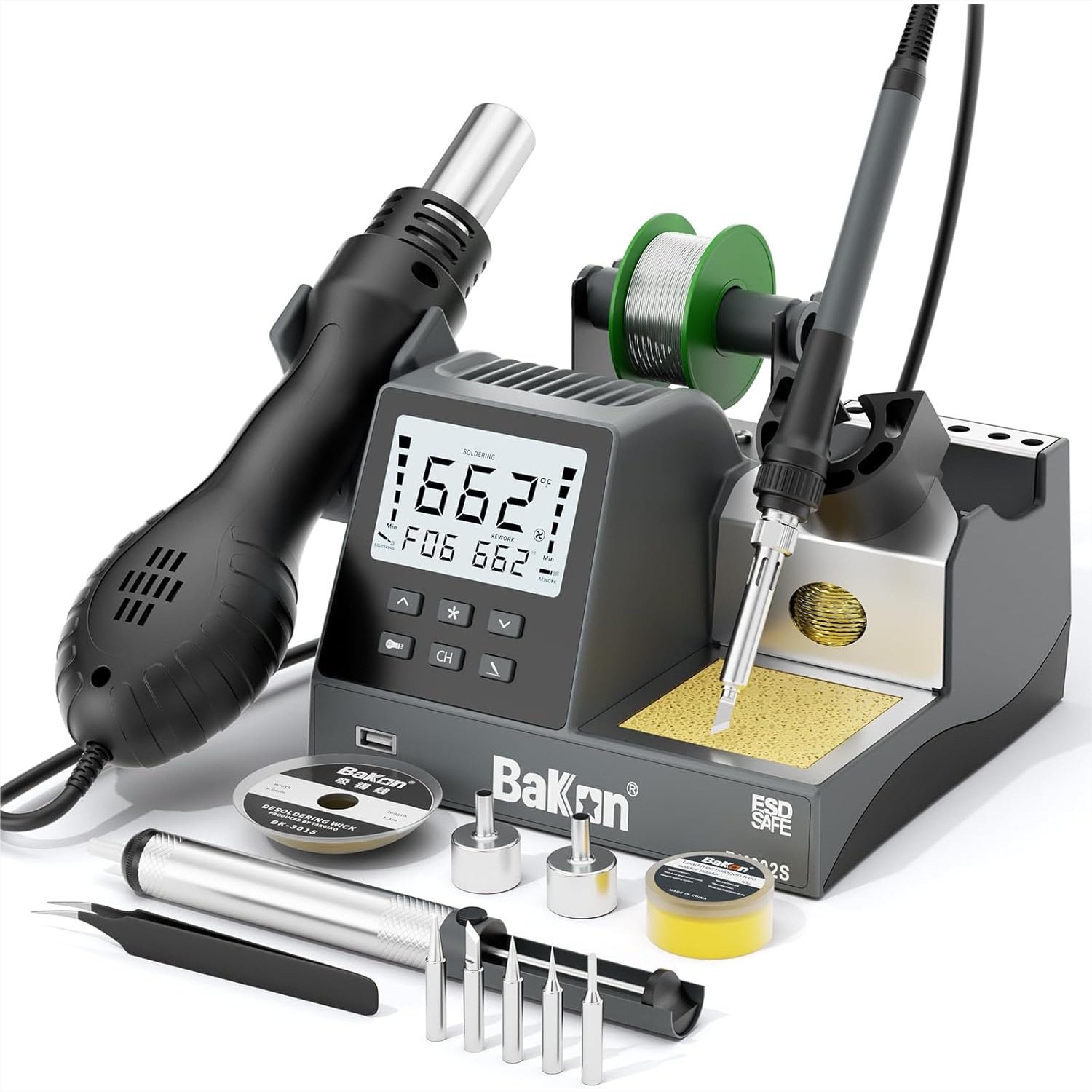 Diy Electronics Workstation - 2-in-1 Soldering Iron Hot Air Rework