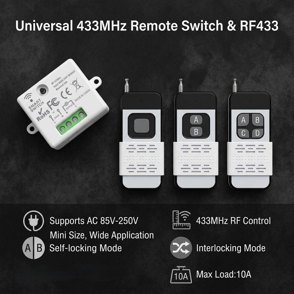 Rf 433Mhz Module - 220V 1CH Wireless Remote Control Switch