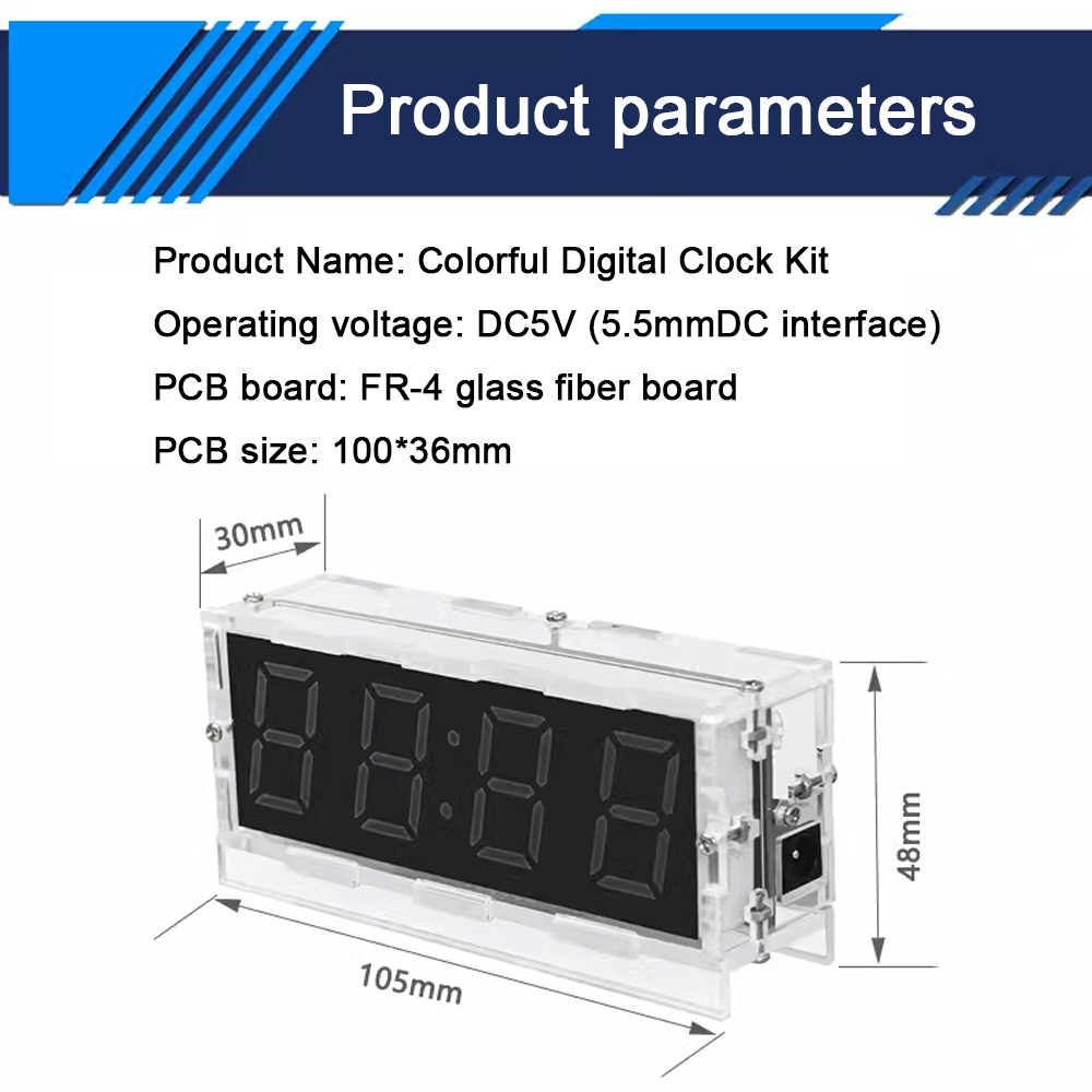 DIY Colorful Digital Clock Loo - Diy Electronics Game reseña y precio