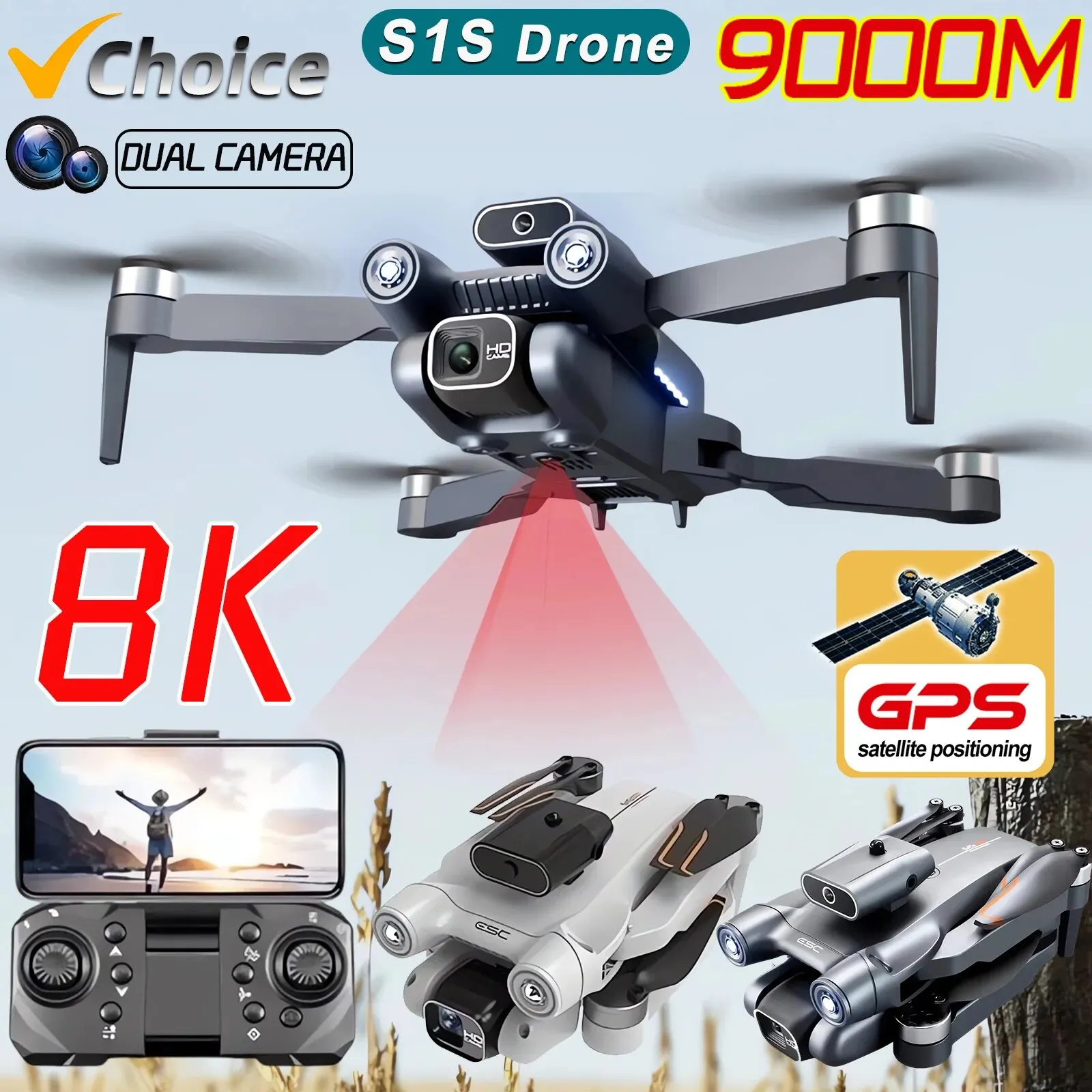 New S1S 5G GPS Drone Camera 8K - Diy Drone Electronics reseña y precio