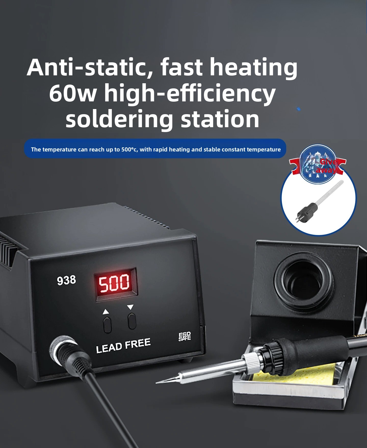 936B 60W Adjustable Temperatur - Diy Electronics Workstation reseña y precio