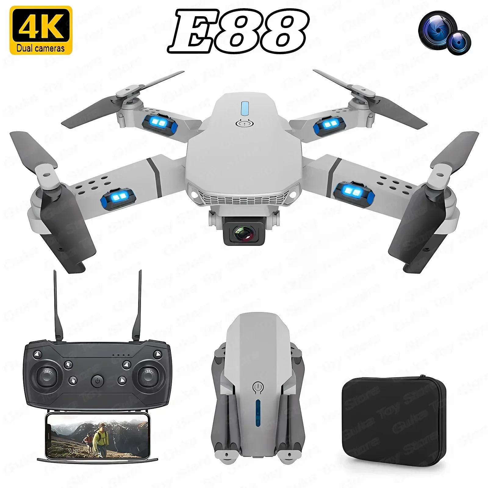 E88 Pro WIFI FPV Drone Wide An - Diy Drone Electronics reseña y precio