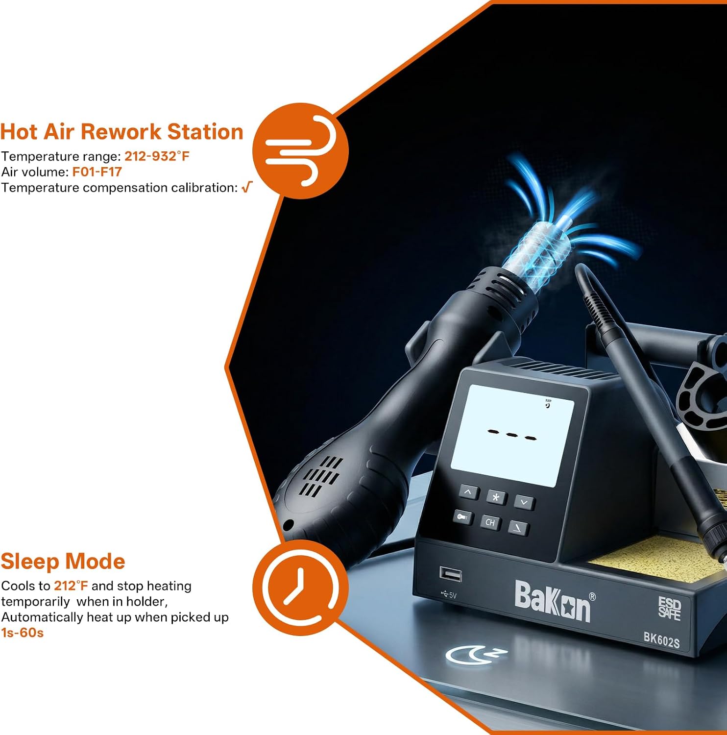 2-in-1 Soldering Iron Hot Air  - Diy Electronics Workstation reseña y precio
