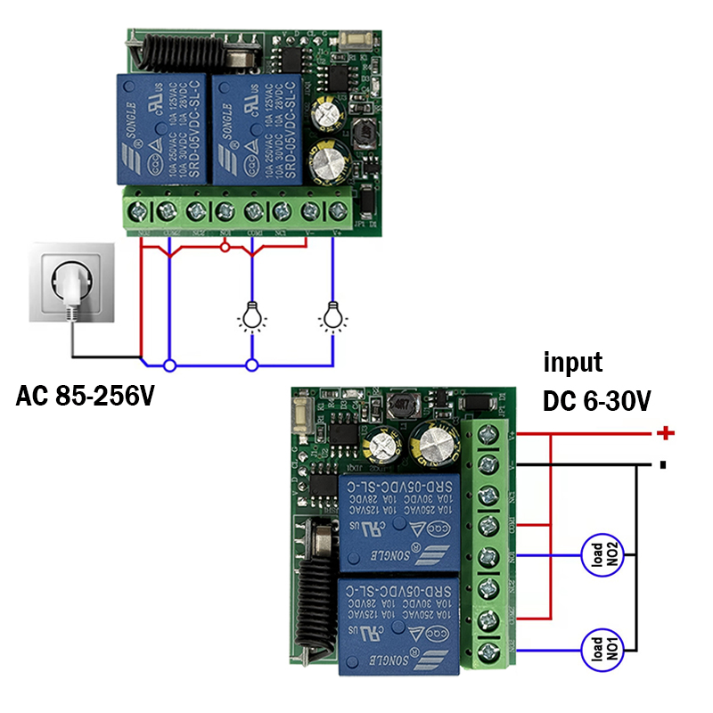 DC 12V 24V AC 220V RF433 2CH M - Rf 433Mhz Module reseña y precio