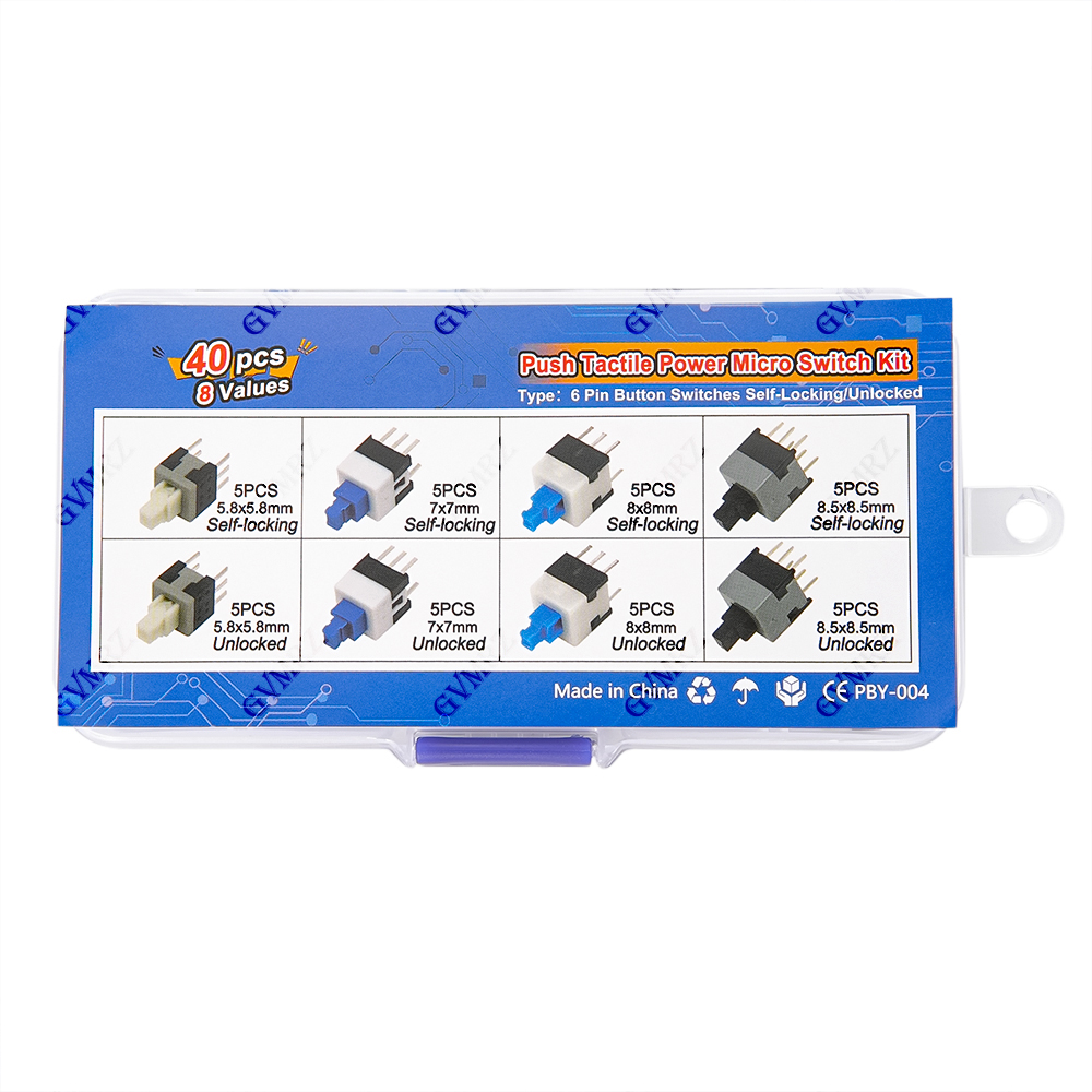 40PCS 8Values Push Tactile Mic - Diy Electronics For Beginners reseña y precio