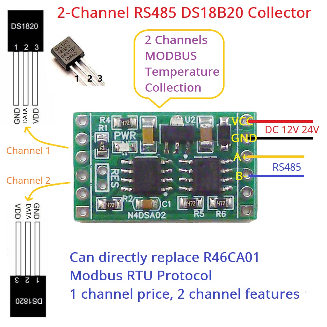 DS18B20 RS485 Adapter Board fo - Ds18B20 Temperature Sensor reseña y precio