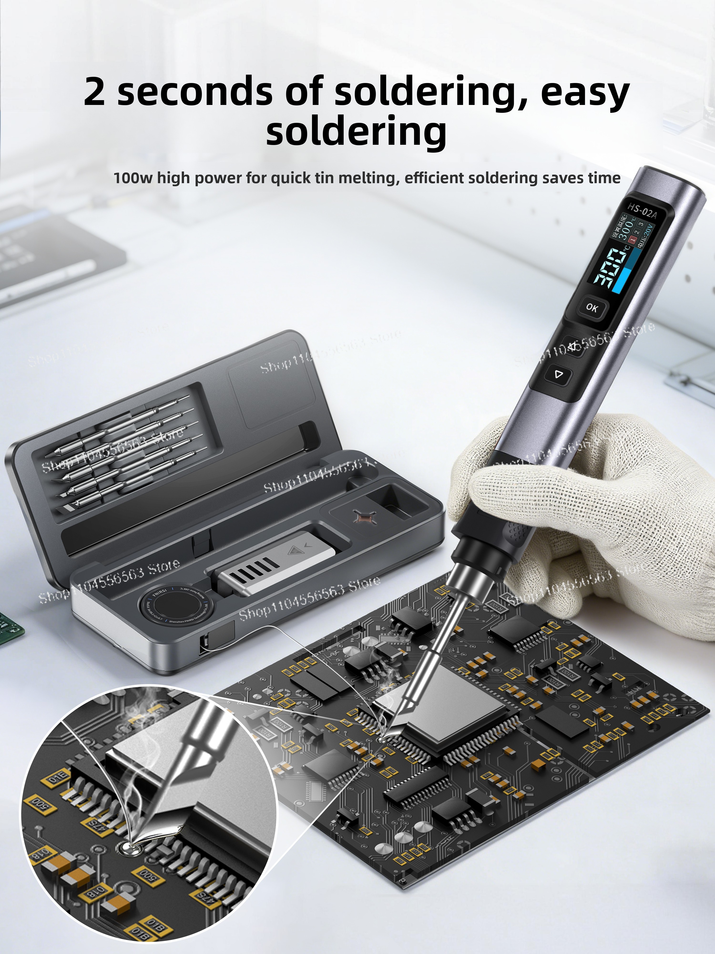 Smart Soldering Iron Kit HS02  - Diy Electronics Workstation reseña y precio