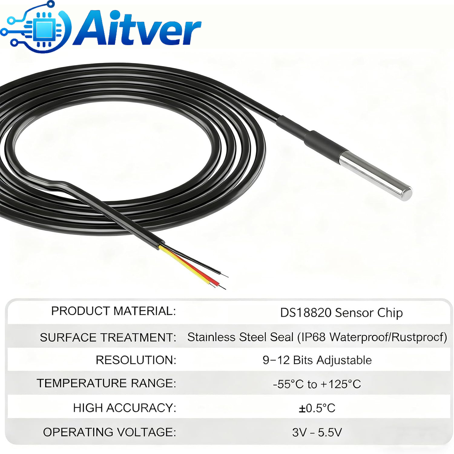 DS18B20 Waterproof Temperature - Ds18B20 Temperature Sensor reseña y precio