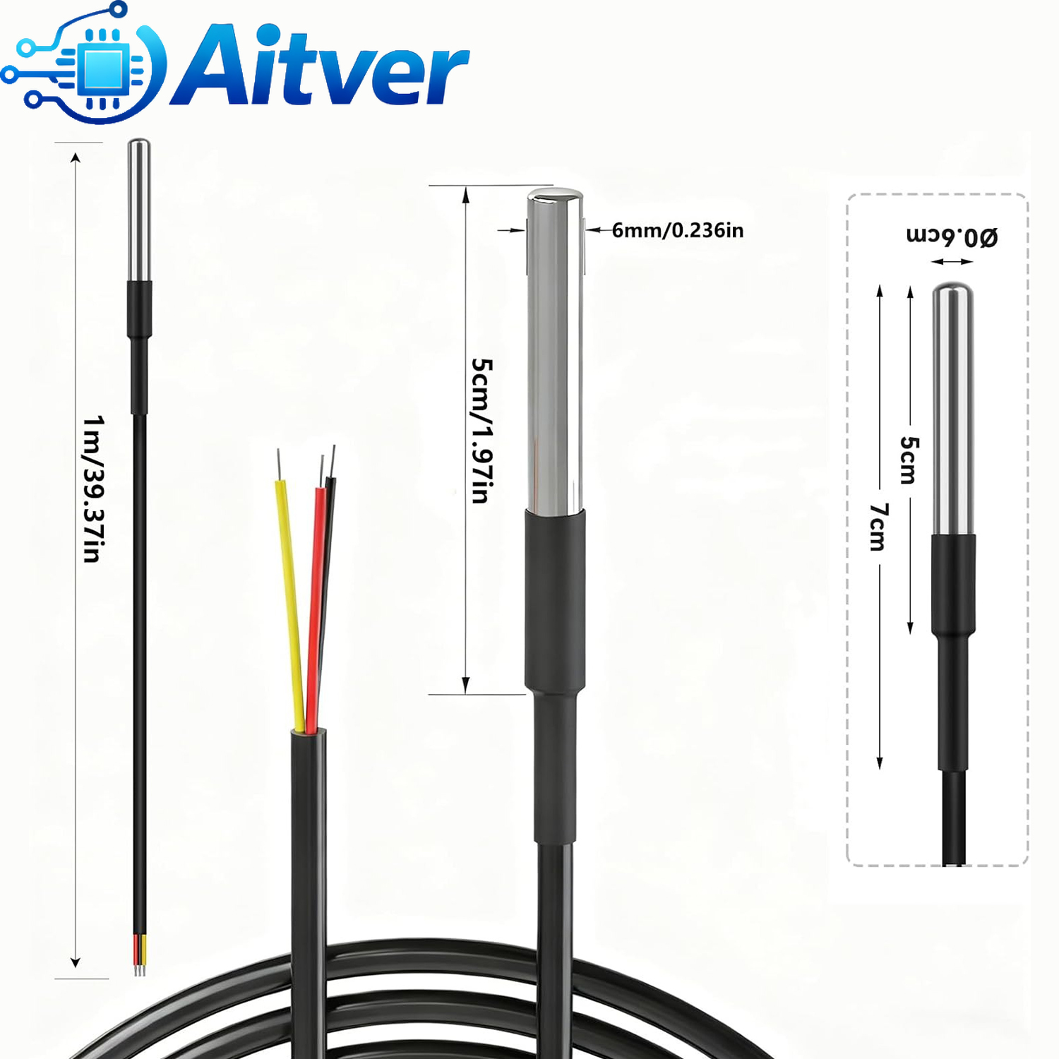 DS18B20 Waterproof Temperature - Ds18B20 Temperature Sensor reseña y precio