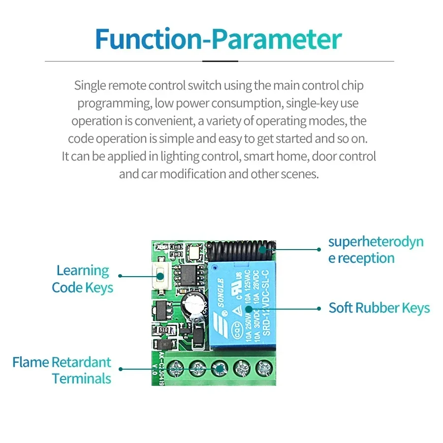 DC 12V Remote Control Smart Sw - Rf 433Mhz Module reseña y precio