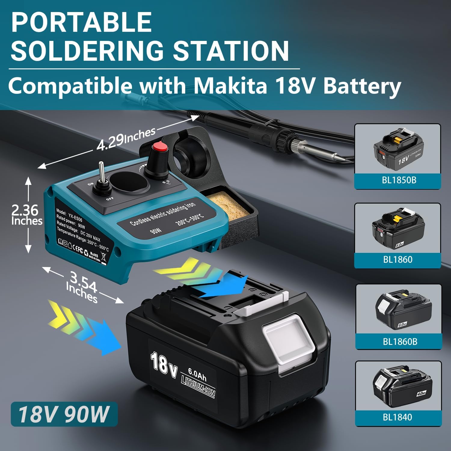 90W LED Digital Cordless Solde - Diy Electronics Soldering Kit reseña y precio