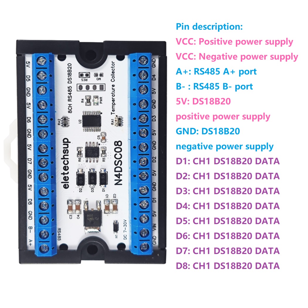 8-Way 1-Wire DS18B20 Digital T - Ds18B20 Temperature Sensor reseña y precio