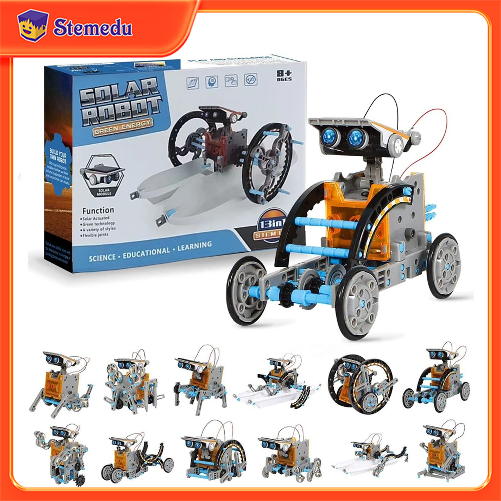 13 in 1 Solar Powered Robot Sc - Diy Electronics Game reseña y precio