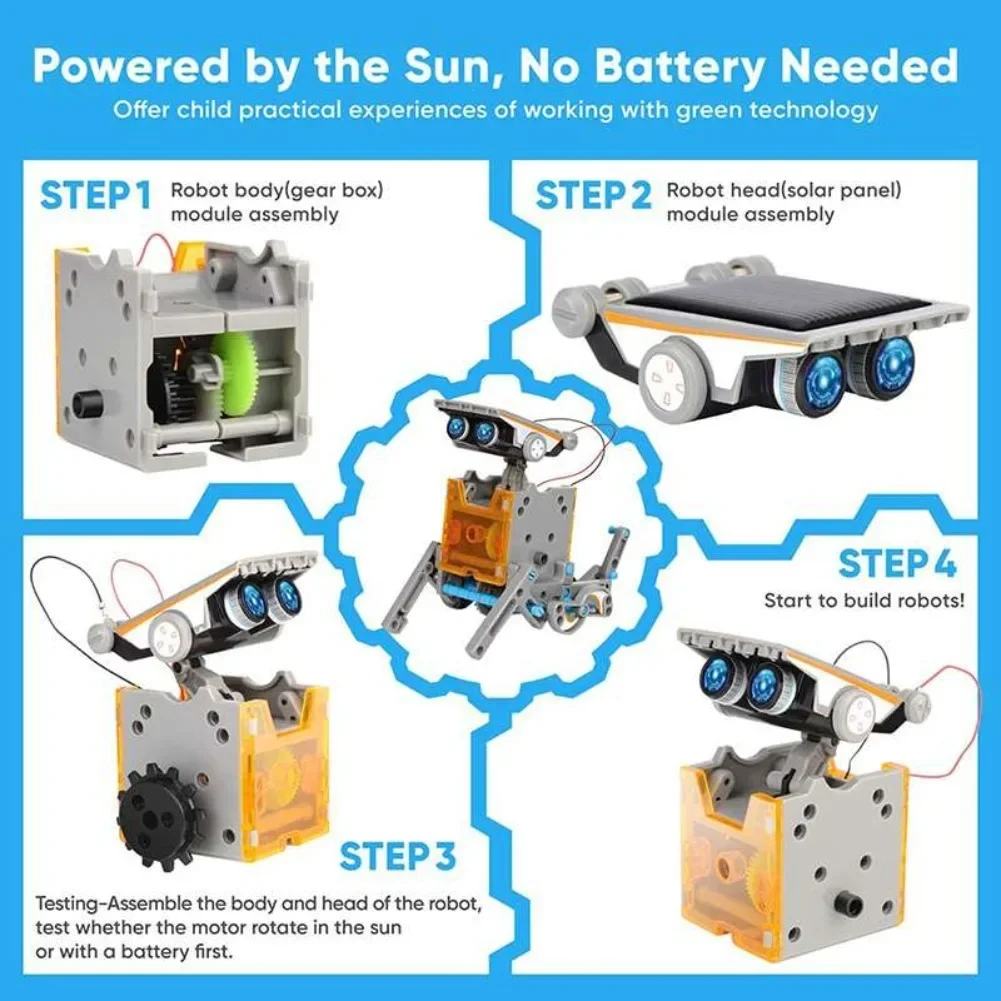 13 in 1 Solar Powered Robot Sc - Diy Electronics Game reseña y precio