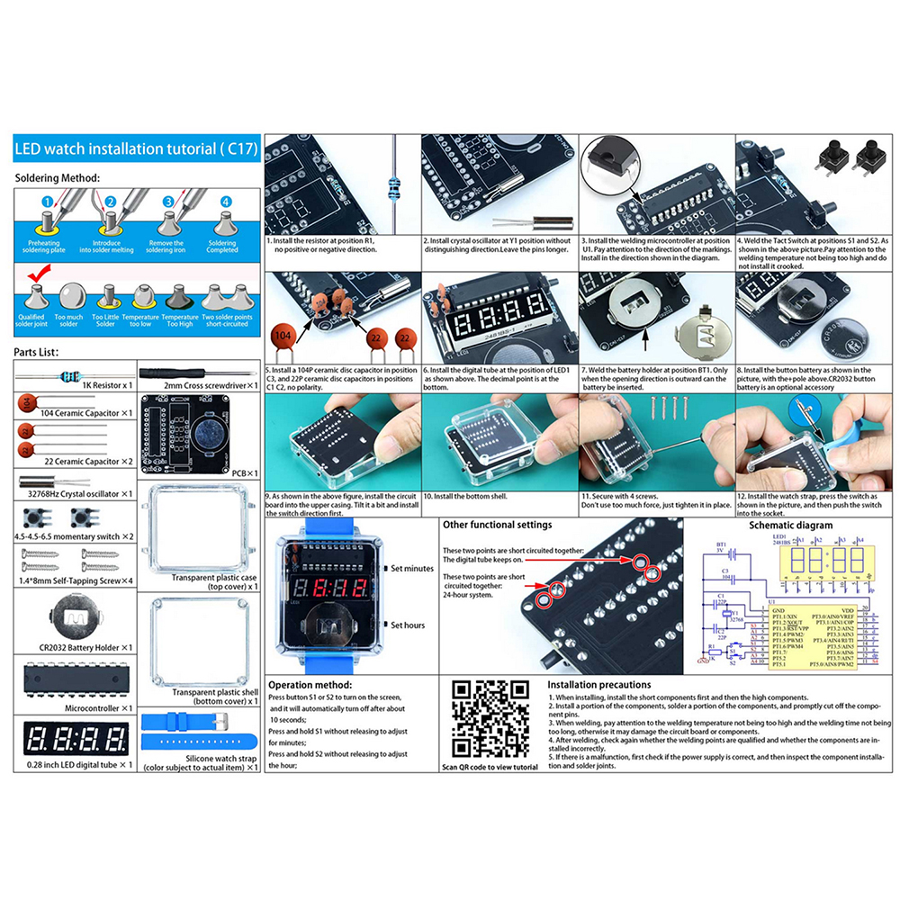 DIY Electronic Watch Kit 0.28' - Diy Electronics Game reseña y precio