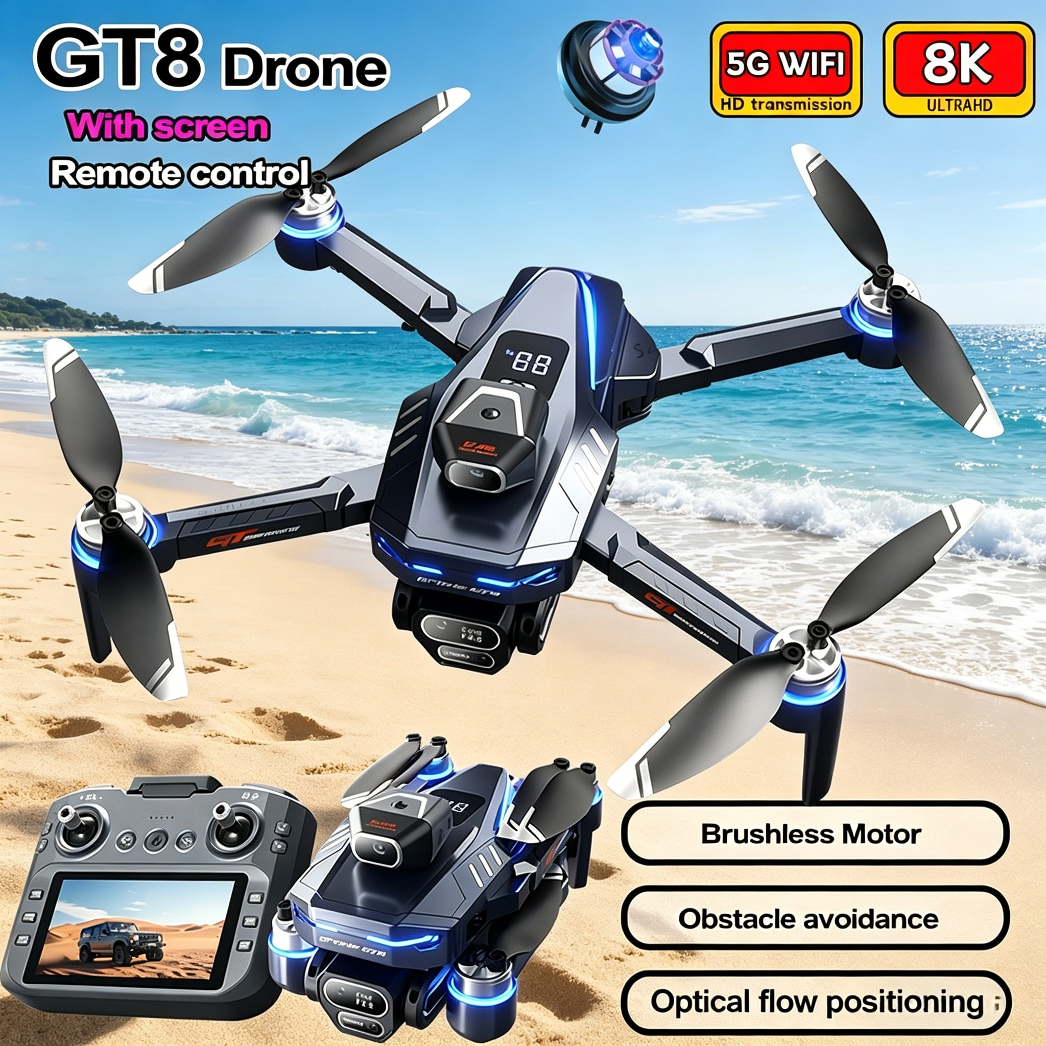 New Drone GT8 8K Professional  - Diy Drone Electronics reseña y precio